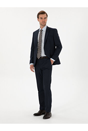 Cacharel Lacivert Slim Fit Mikro Desenli Takım Elbise 50319478-VR033