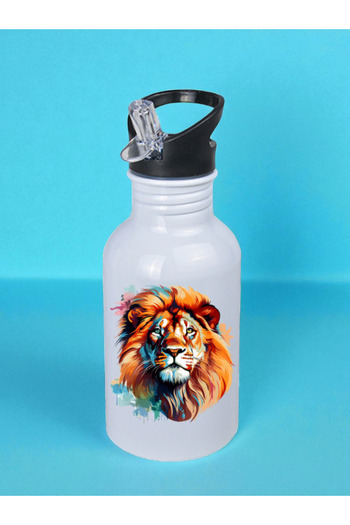 lili hediyelik Modern Lion Printed Water Bottle 600 ml - Sports Bottle, Large Water Bottle, Sports Bottle, Sports Bottles