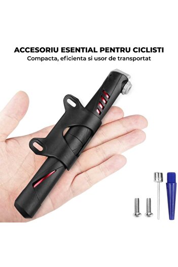 Elindor ® 120 PSI Portable Bicycle Pump, Black