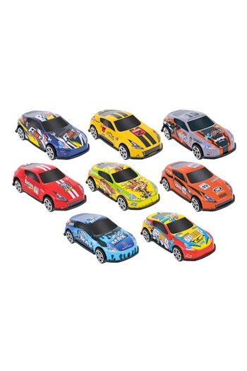 GLOBO Set 8 colorful cars for boys, Spidko, scale 1:64, metal and plastic