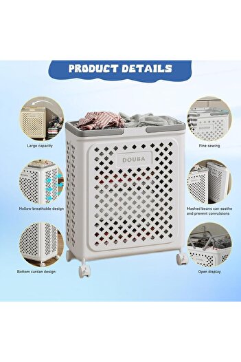 Yelajoy Storage Basket with Wheels and Handle,Space-Saving Storage Frame, Suitable for Bathrooms,Bedrooms