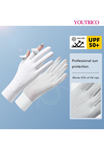 Youtrico Sun Protection Gloves Summer Cycling Fingerless Gloves For Driving SPF50 High Protection