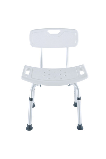 Elindor ® Shower Chair with Ergonomic Design and 130 Kg Capacity, Height Adjustable, White