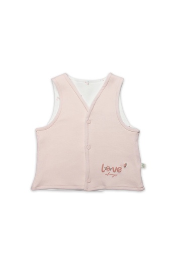 Bistyle Grow İn Love Double Sided Baby Vest 18102 Pink Ecru