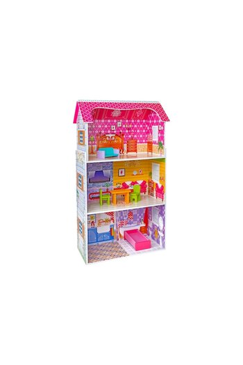 GLOBO LEGNOLAND Casuta pentru papusi din lemn Globo Legnoland 39520 cu 2 etaje si mobilier inclus, 93 cm inaltime