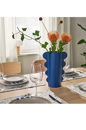 IKEA Doftbraken Vase, Dark Blue, 28cm