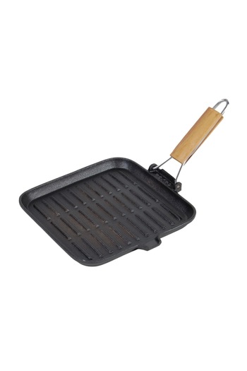 Actual Investing Cast Iron Grill Pan, Detachable Handle, 24 x 24 cm