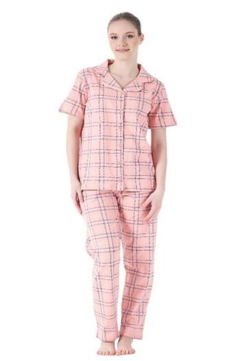 Estiva Checkered Pattern Front Buttoned Pajama Set