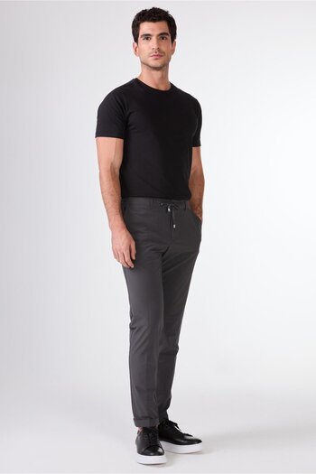 Dufy Ανδρικό παντελόνι Jogger Slim Fit με κορδόνια ανθρακί