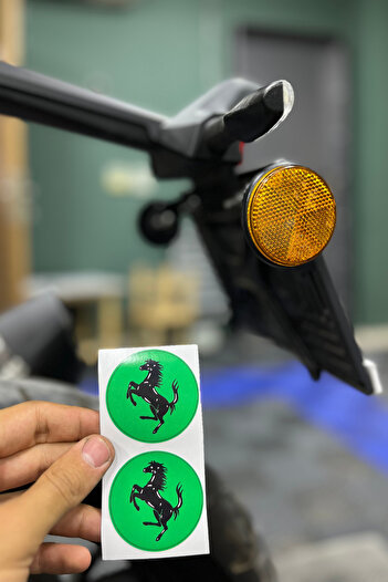 Banxtre Round 5Cmx5Cm Horse Sticker Set for Motorcycle Cat's Eye (2 Pieces)