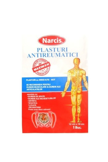 NARCIS Set 5 Plasturi Antireumatici cu Ardei iute Hot 12x18 cm