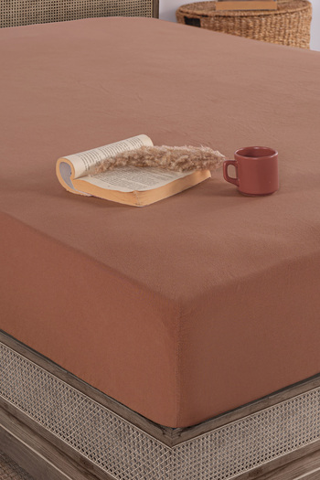 Macas Home Mocca Mousse 100% Cotton Washable Double Elastic Bed Sheet 160*200