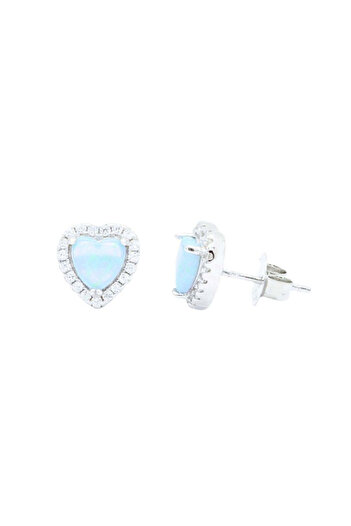 Bijuteria SORELLY Silver Opal Heart Earrings