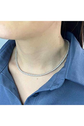 Bijuteria SORELLY Lant Argint Tennis cu Pietre Albe 2 mm Triangle