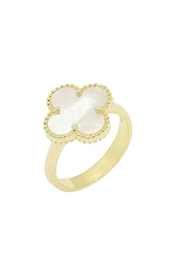 Bijuteria SORELLY Inel Argint Placat cu Aur Floare cu Sidef 17