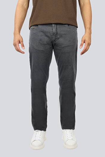 PAUL&SHARK Men's Lightweight Vintage Patterned Regular Fit Denim Gray Trousers 15314135-J09