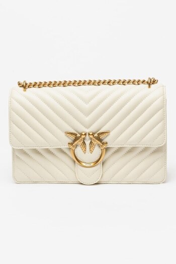 PİNKO Pinko, Crossbody Leather Bag Love One Classic, Ivory White
