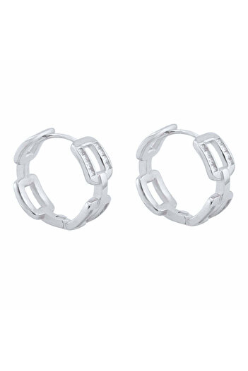 Bijuteria SORELLY Silver Chain Earrings with Zirconia Stones