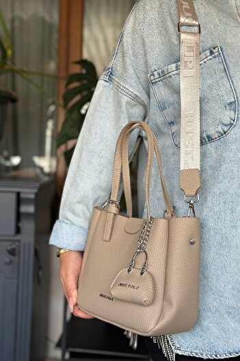 Just Polo New Season Original Just Polo Women's Shoulder Bag with 4 Compartments and Wide Strap, Suitable for Daily Use