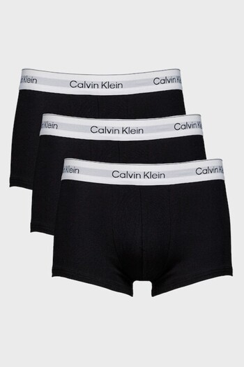 Calvin Klein , Set of boxer briefs in cotton blend with logo waistband - 3 pairs, Black, XL