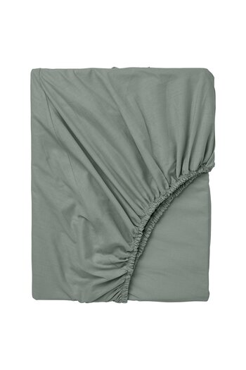 IKEA DVALA Fitted sheet, grey-green, 90 x 200 cm