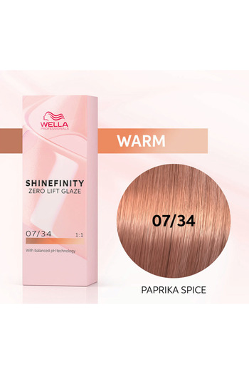 Wella Vopsea de Par 07/34 Demi-permanenta - Shinefinity Zero Lift Glaze Blond Aramiu Auriu 60ml