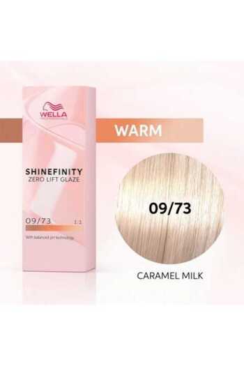 Wella Vopsea de păr 09/73 Demi-Permanentă - Shinefinity Zero Lift Glaze Blond Deschis Nisipiu Auriu 60ml -