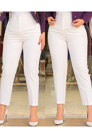 merysare Women's Crepe Fabric Ankle Length Pocket Detail Full Fit Trousers (Colored)