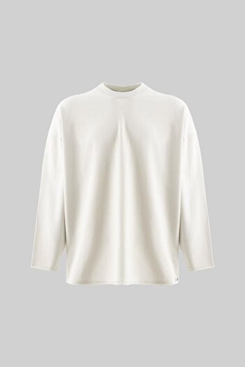 Machinist Men's Oversize Printed Long Sleeve Space Gray Sweatshirt