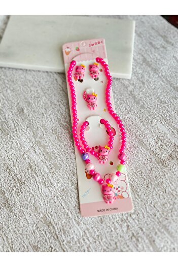 EMKSHOP Children's Gift Set Necklace Bracelet Ring Clip-On Earrings