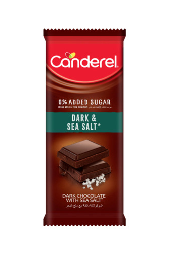 Canderel Dark Chocolate & Sea Salt, No Added Sugar - 100g x 4