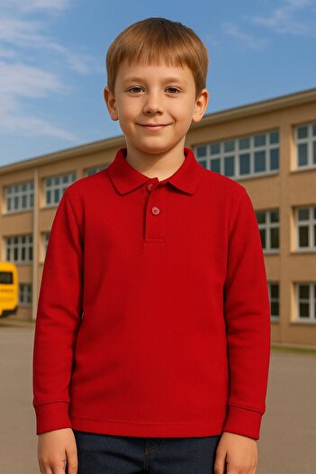 Yalçınoğlu Kids School Uniform Polo Neck T-Shirt - All-Day Comfort - Breathable Fabric, Durable and Comfortable - Short Sleeve