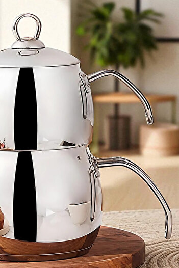 ÖzSa Home Amora Induction Base Mini Size Stainless Steel Metal Handle Teapot Set