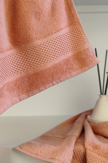 Sevim 100% Cotton Bath Towel Set-High Water Absorbent and Soft Towel Set-Peach
