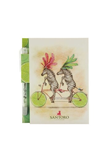 Santoro Fruity Scooty Zebras Pocket Notebook