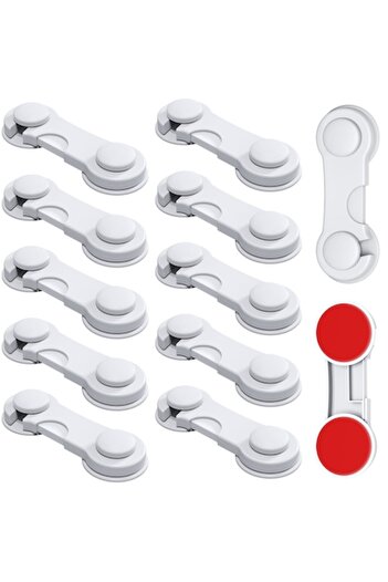 MunDeir Universal Safety Locks Set 12 Pieces, Child Protection for Cabinet Doors and Drawers, Cabine