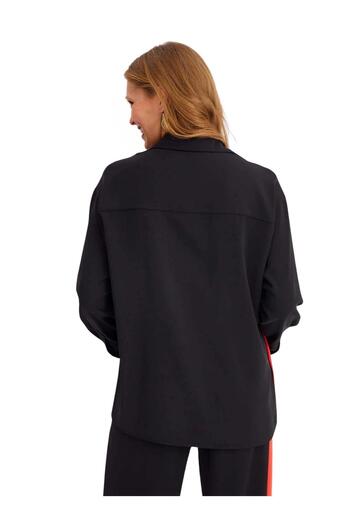 Faik Sönmez U68686 Color Block Buttoned Tunic Black