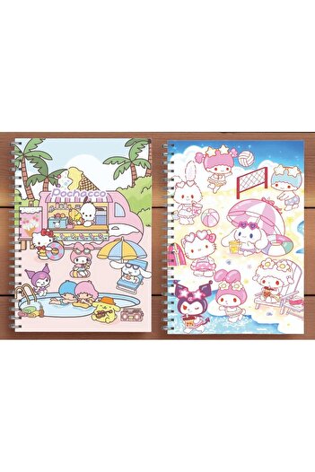 nihonwosekai 2 bucăți caiete cu spirală cu personaje Sanrio A5 Anime 50 coli Kuromi My Melody Cinnamoroll