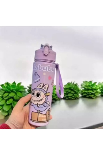 synshop Labubu Purple Water Bottle for Girls and Boys School Water Bottle 900 ml