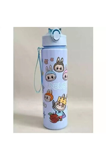 synshop Labubu Blue Ear Water Bottle Flask for Girls and Boys School Water Bottle 900 ml