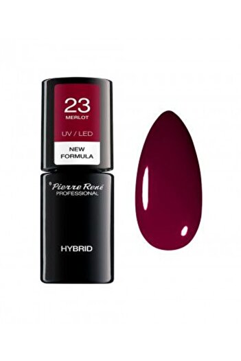 Pierre Rene Semi-Permanent Nail Polish - Color Hybrid Polish No. 23 Merlot 6ml - Pierre Rene