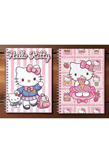 nihonwosekai 2 Pcs Sanrio Characters Hello Kitty A5 Anime Spiral Notebook 50 Sheets