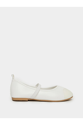 Styli White Glitter Toe Ballerinas