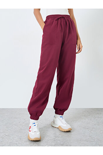 Take Two By Styli Solid Wide Leg Cargo Pants with Drawstring