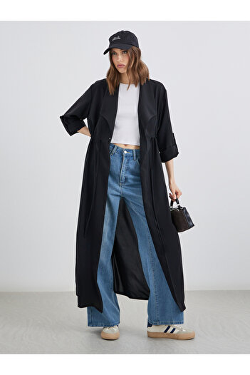 Take Two By Styli Solid Front Button Up&Roll Sleeve Detail Kmino