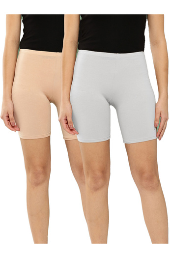 Leading Lady By Styli Pack of 2 - Solid Cotton Blend Shorts