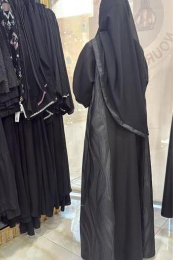 Noor Abaya with Jacquard Inserts