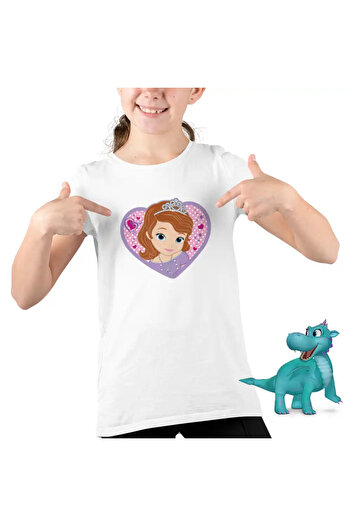 OEM Sofia the First Kids T-Shirt Girls Heart Drawings