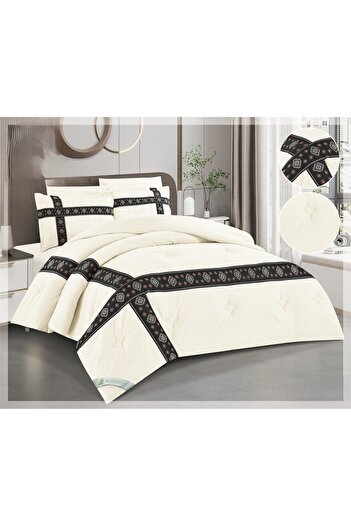 SNOOZYL Double bedspread with a light Sadu pattern design, made of cotton filling, size 240*260 cm