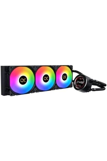 Alpha FROZR-O II 360 (AIO Liquid Cooler, Black, LCD Pump Head, 3xX22A PWM ARGB Fan, Galaxy II Fan Control